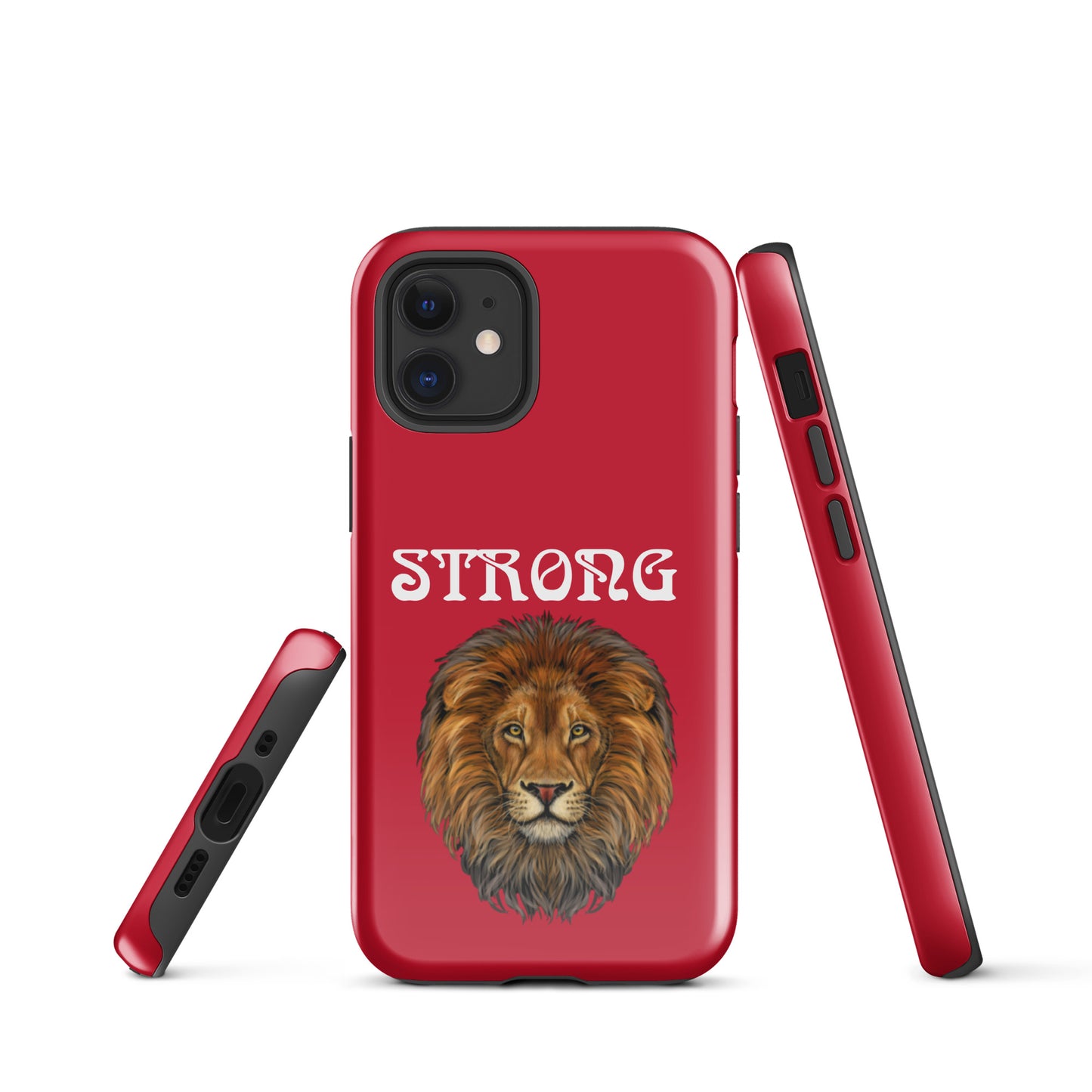 "STRONG"Red Tough Case for iPhone® W/White Font