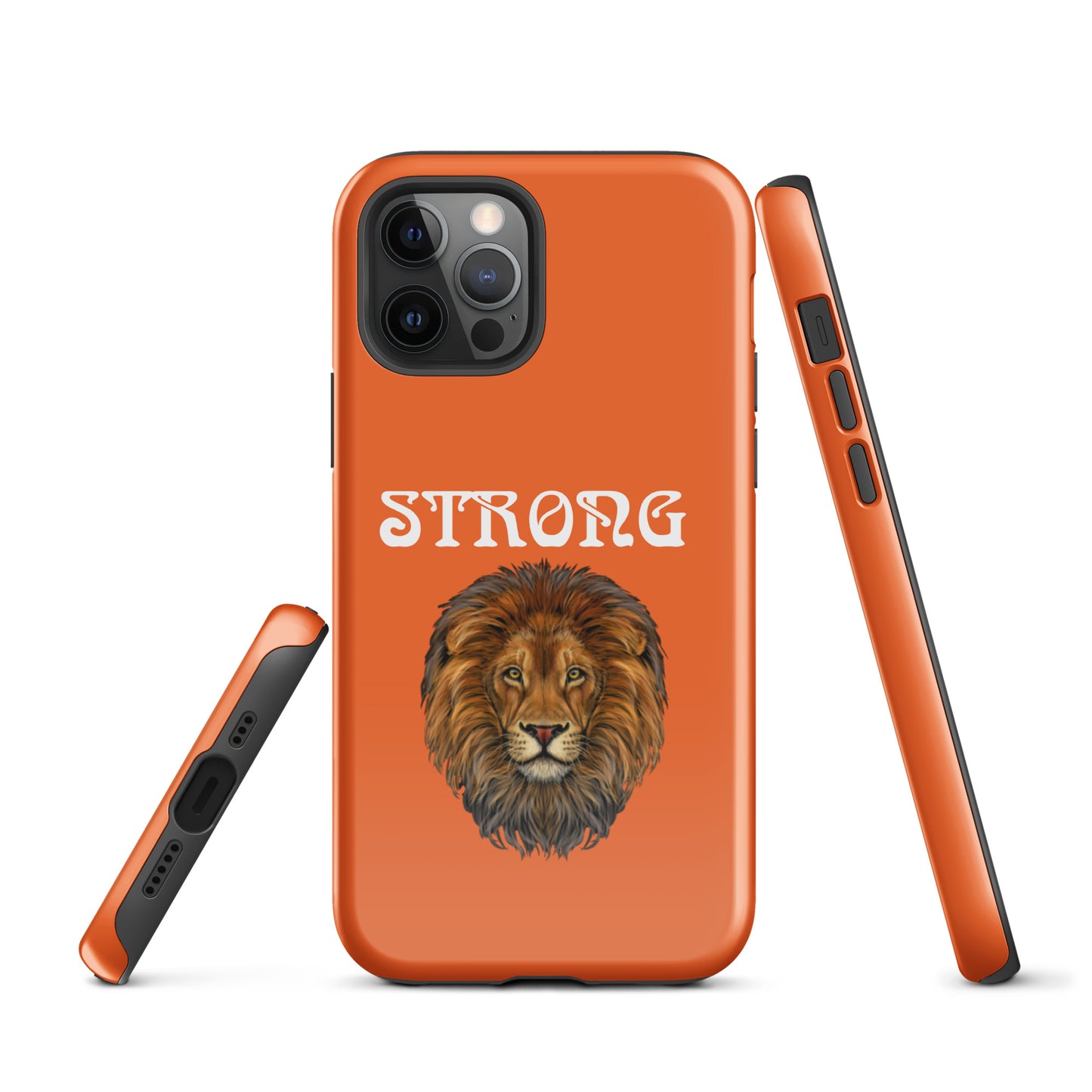 "STRONG"Orange Tough Case for iPhone® W/White Font