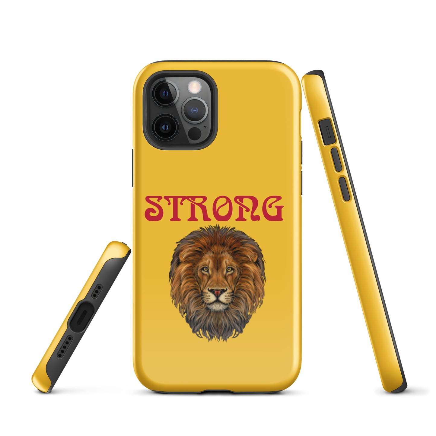 "STRONG"Yellow Tough Case for iPhone® W/Red Font