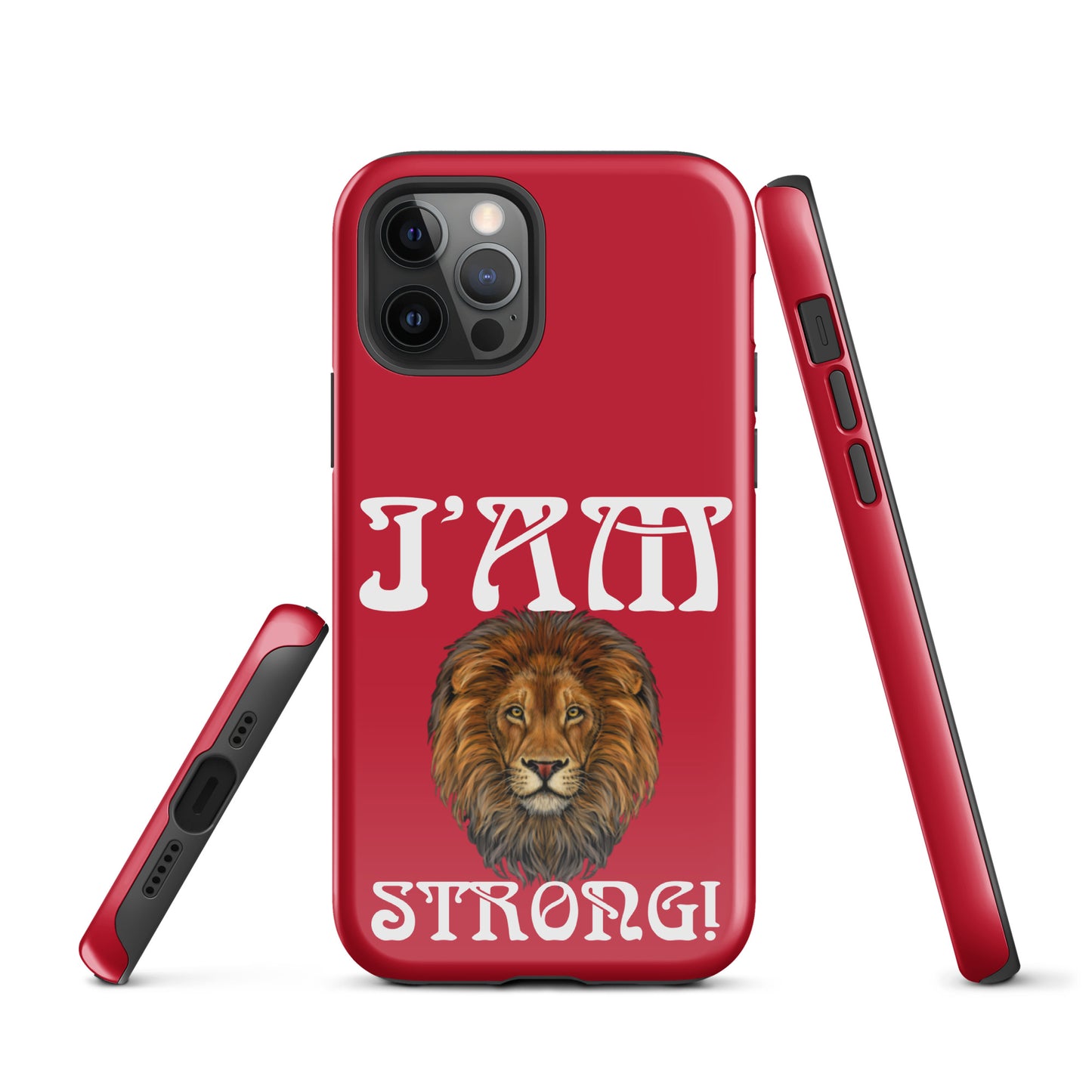 “I’AM STRONG!” Red Tough Case for iPhone® W/White Font