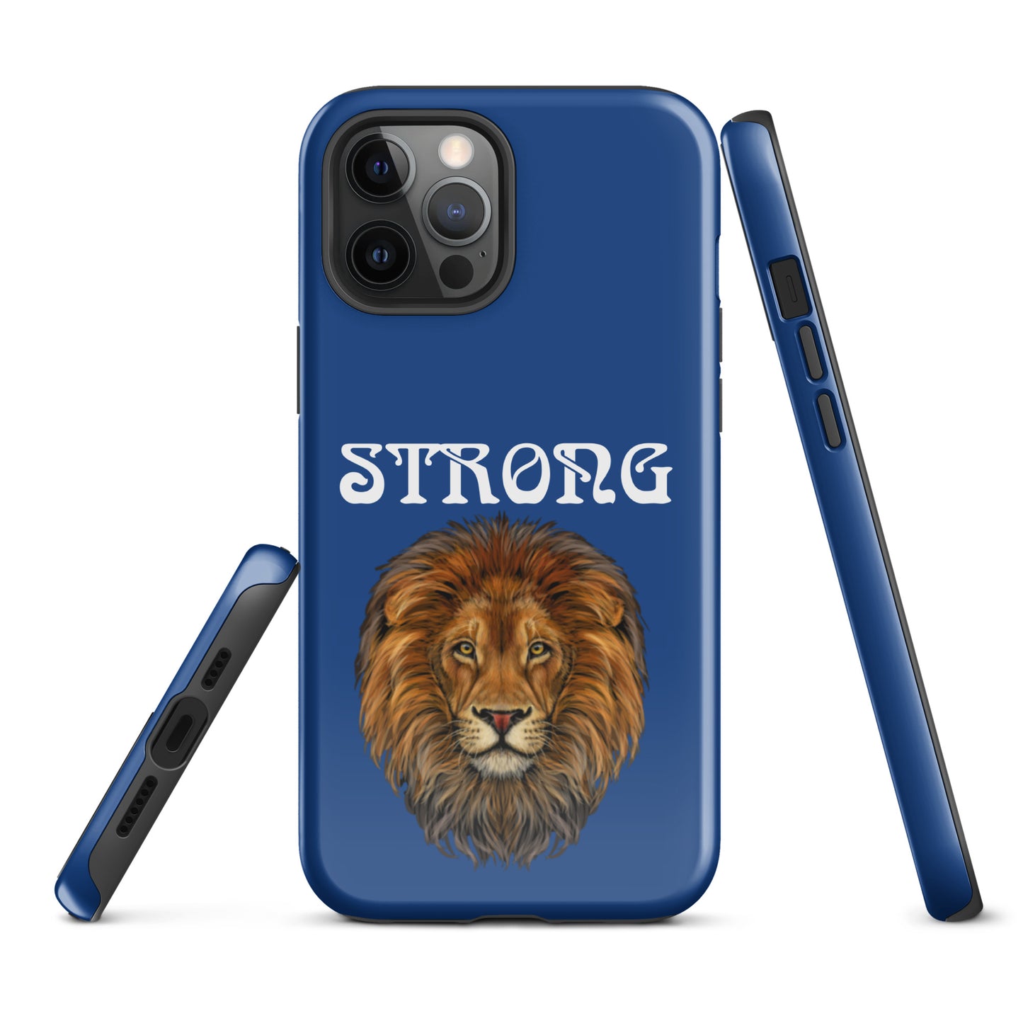 "STRONG"Blue Tough Case for iPhone® W/White Font