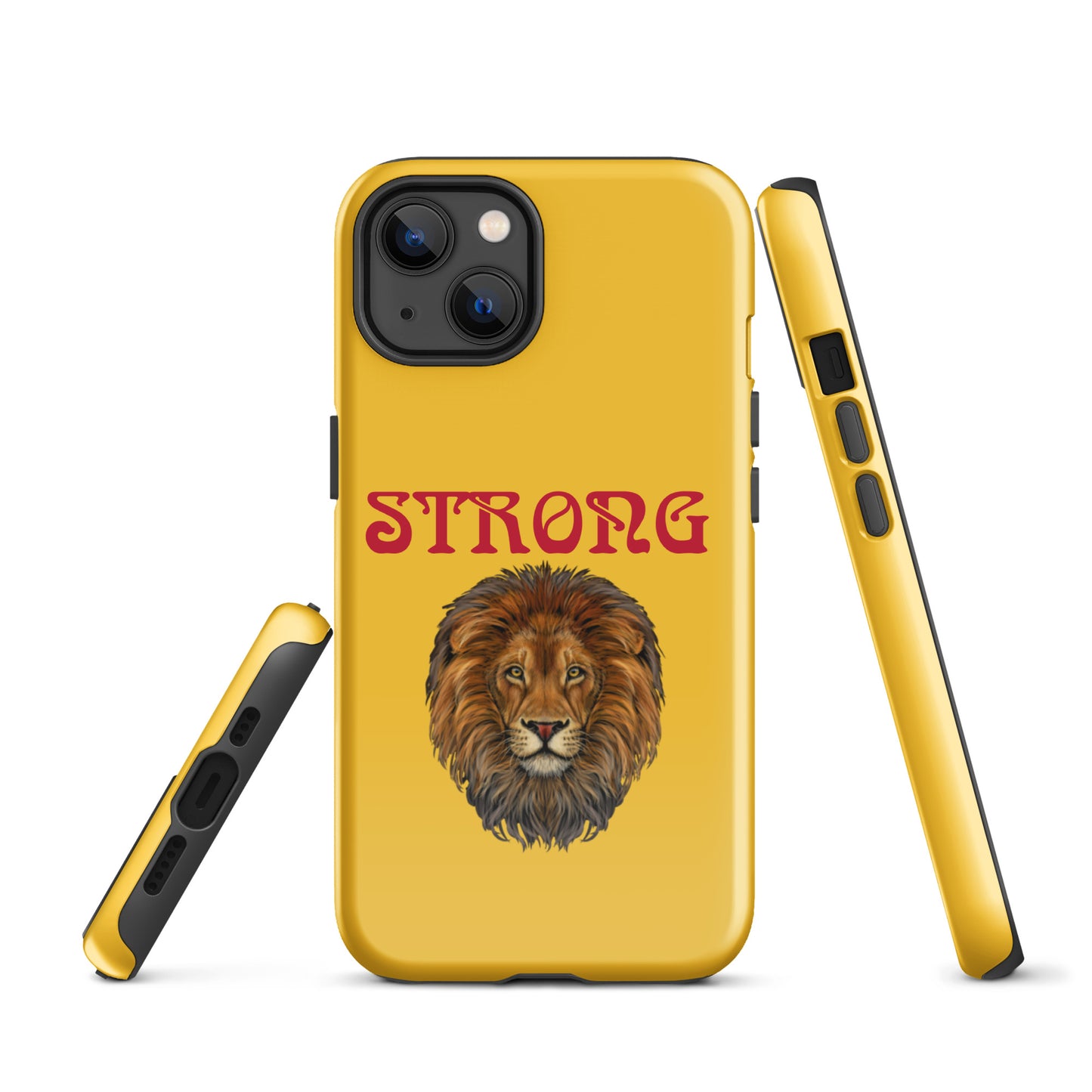 "STRONG"Yellow Tough Case for iPhone® W/Red Font