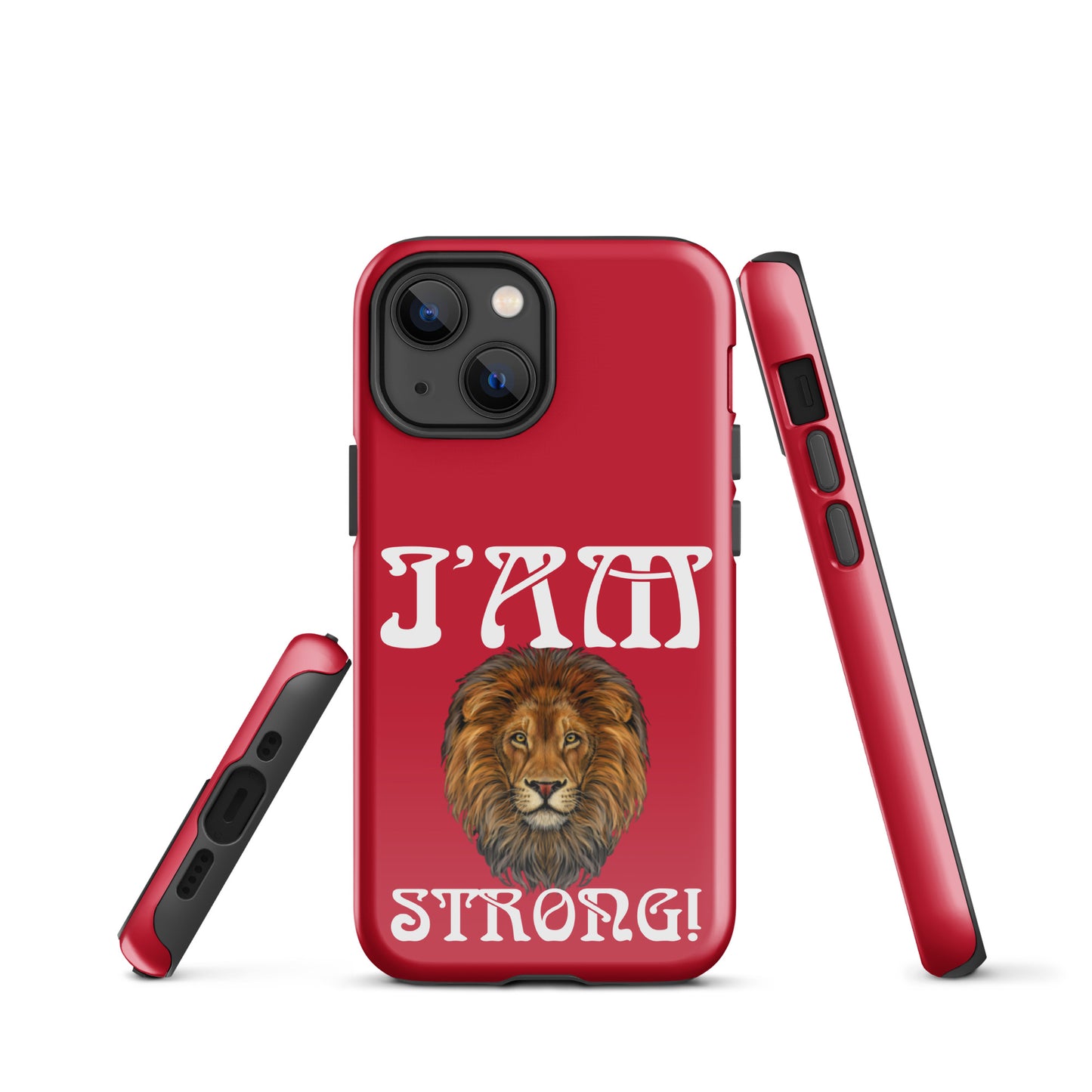 “I’AM STRONG!” Red Tough Case for iPhone® W/White Font