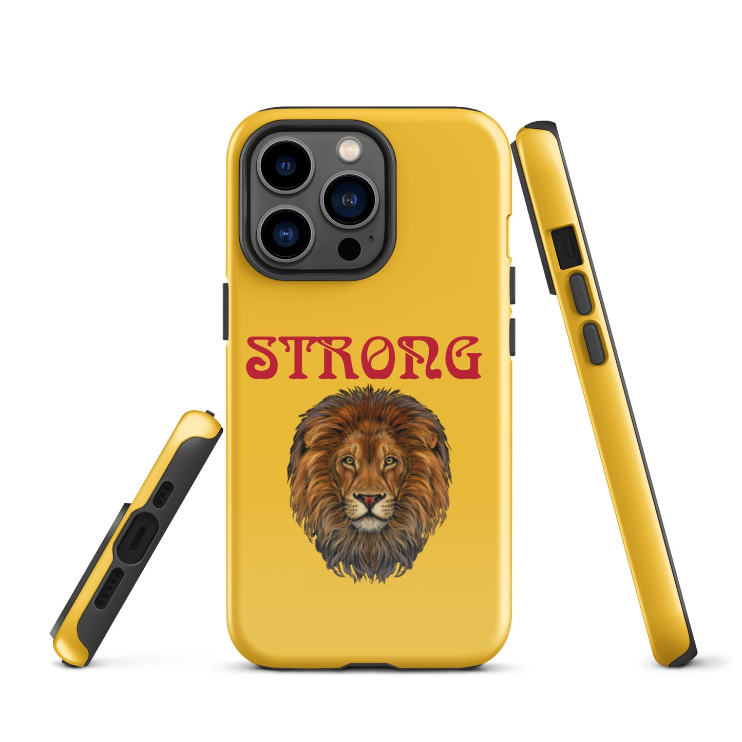 "STRONG"Yellow Tough Case for iPhone® W/Red Font