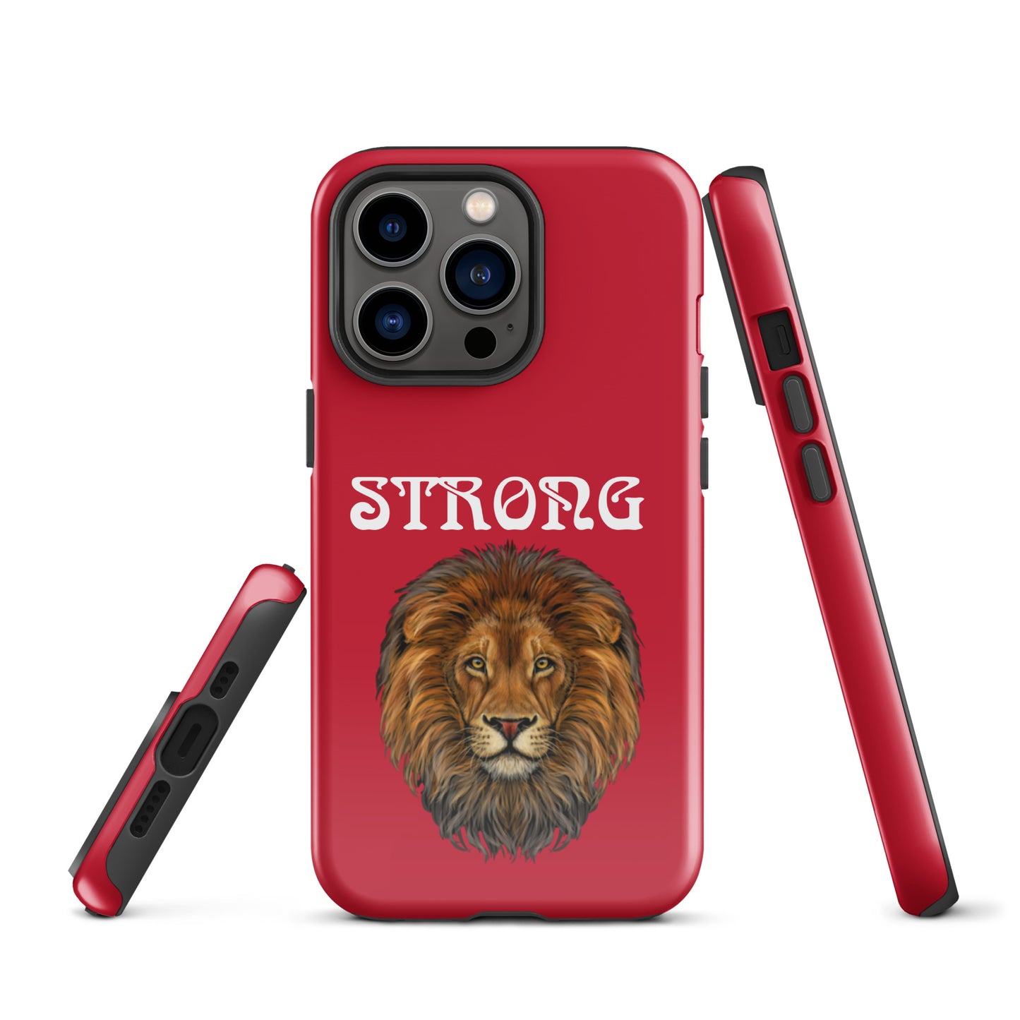 "STRONG"Red Tough Case for iPhone® W/White Font