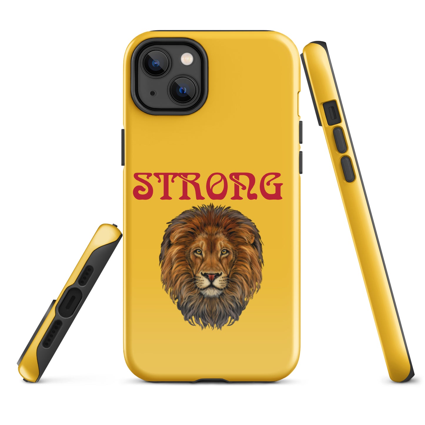 "STRONG"Yellow Tough Case for iPhone® W/Red Font