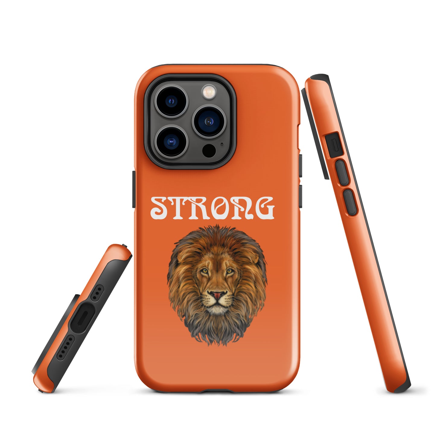 "STRONG"Orange Tough Case for iPhone® W/White Font