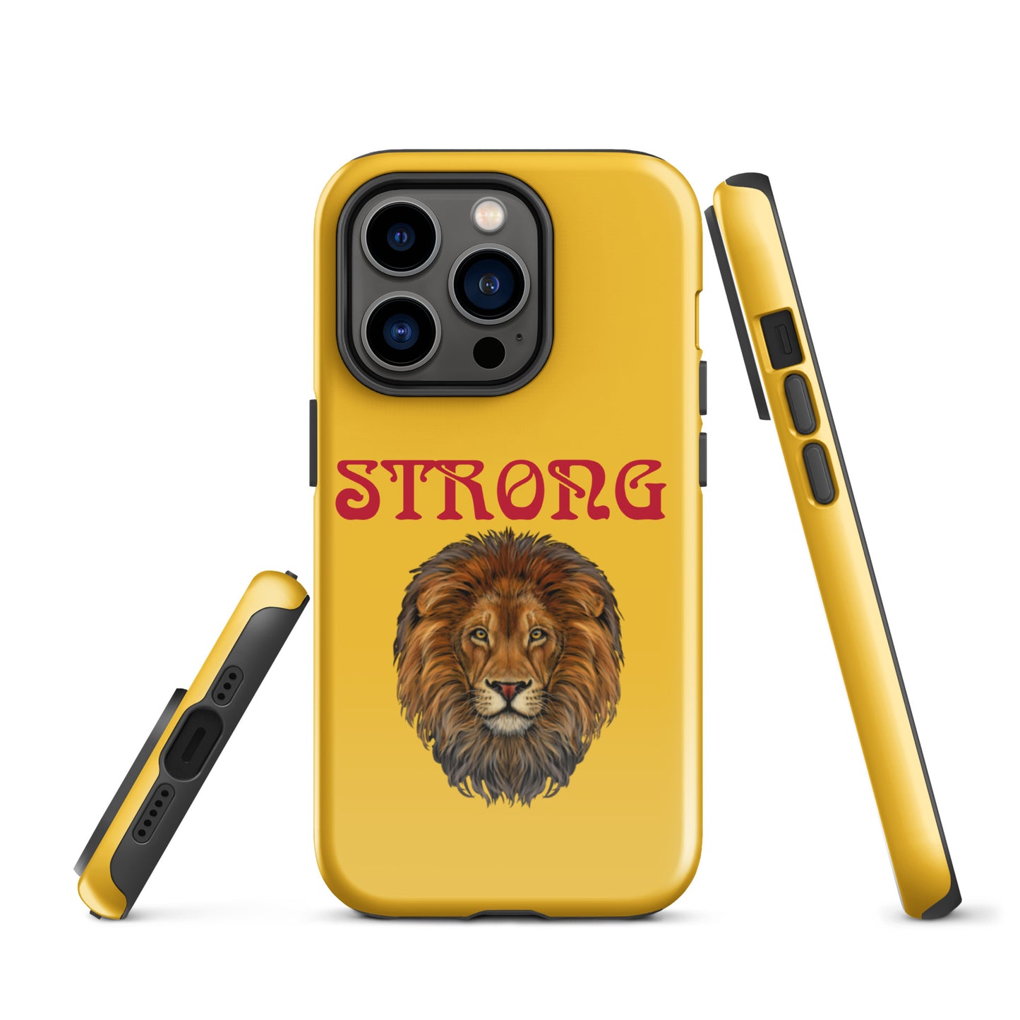 "STRONG"Yellow Tough Case for iPhone® W/Red Font