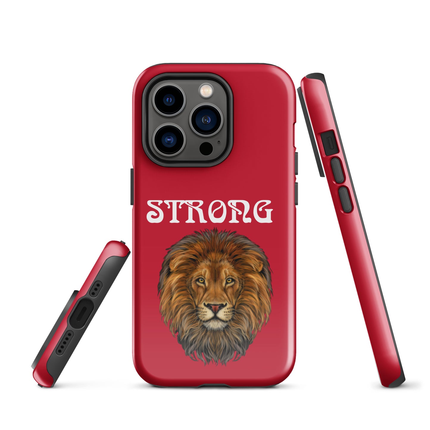 "STRONG"Red Tough Case for iPhone® W/White Font