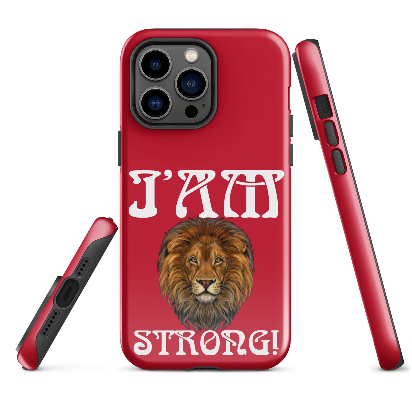 “I’AM STRONG!” Red Tough Case for iPhone® W/White Font