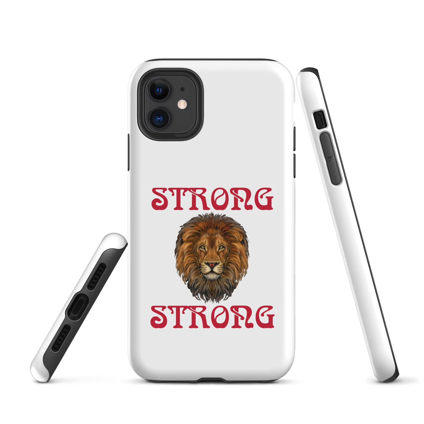 “STRONG”White DoubleView Tough Case for iPhone® W/Red Font