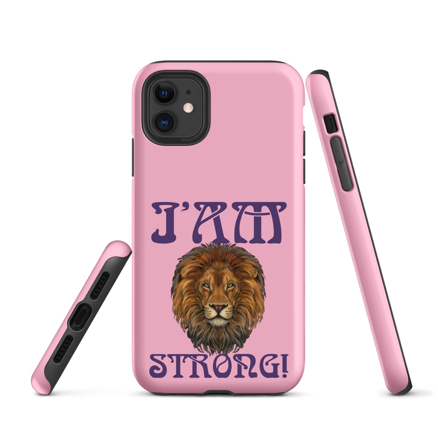 “I’AM STRONG!”Cotton Candy Tough Case for iPhone® W/Purple Font