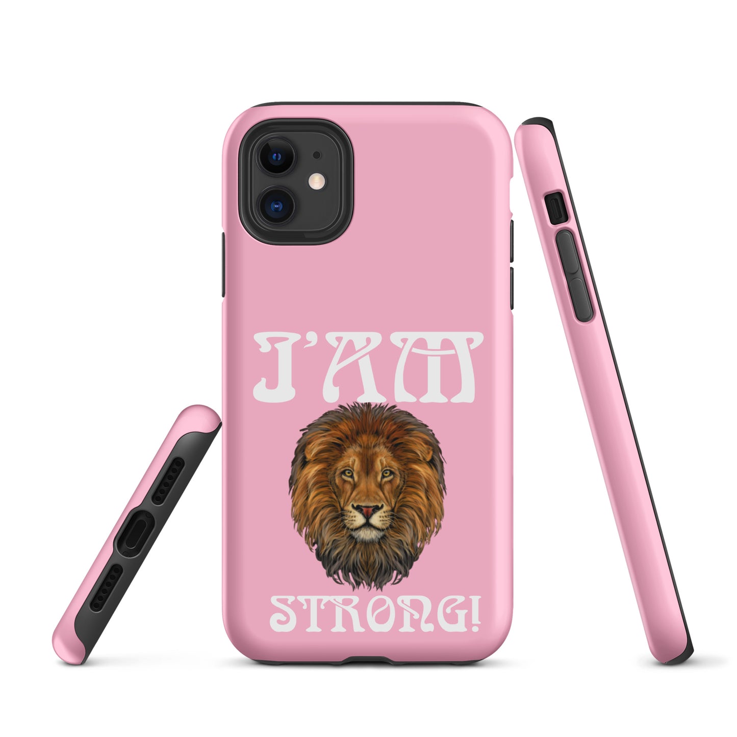 “I’AM STRONG!”Cotton Candy Tough Case for iPhone® W/White Font