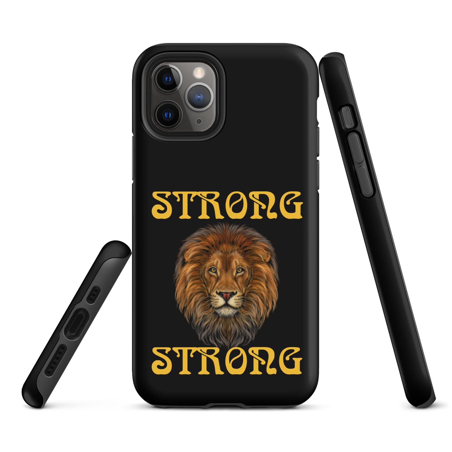 “STRONG”Black DoubleView Tough Case for iPhone®W/Yellow Font