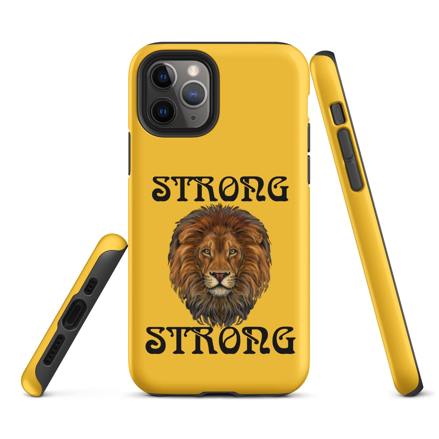 “STRONG”Yellow DoubleView Tough Case for iPhone® W/Black Font