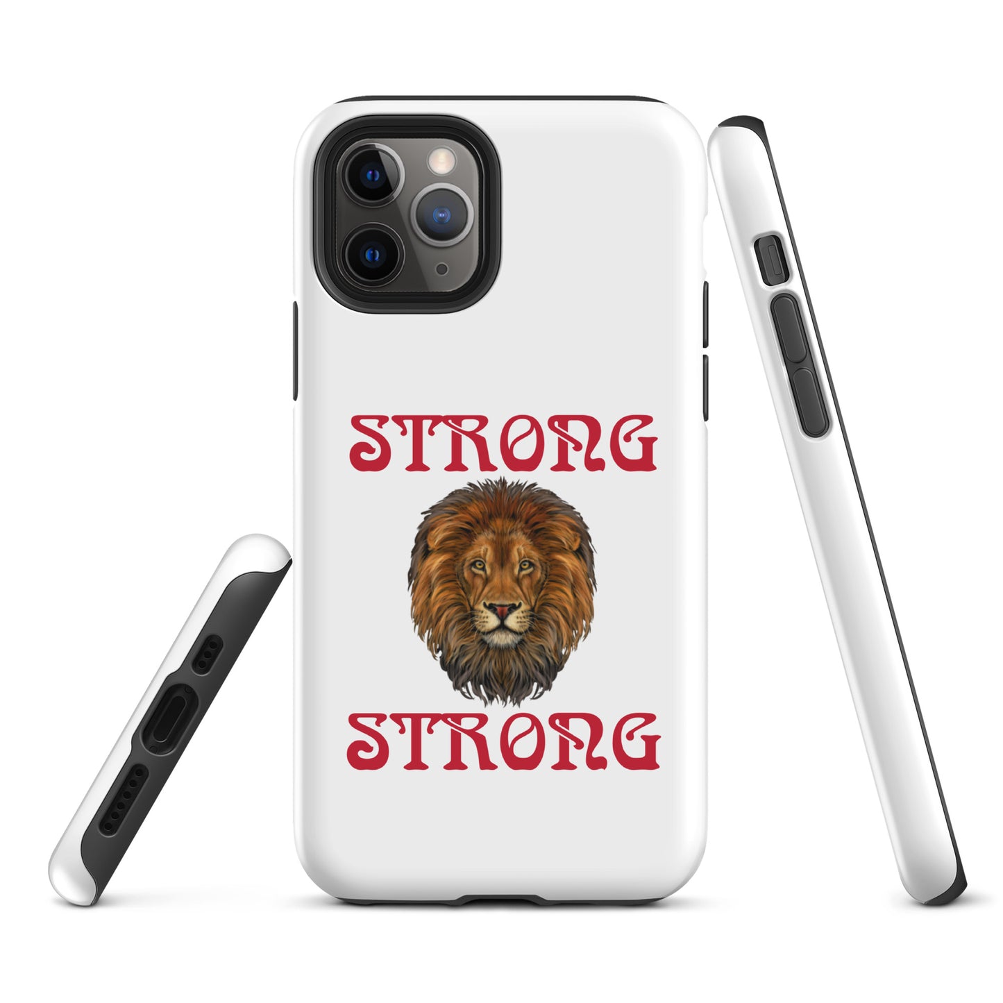 “STRONG”White DoubleView Tough Case for iPhone® W/Red Font