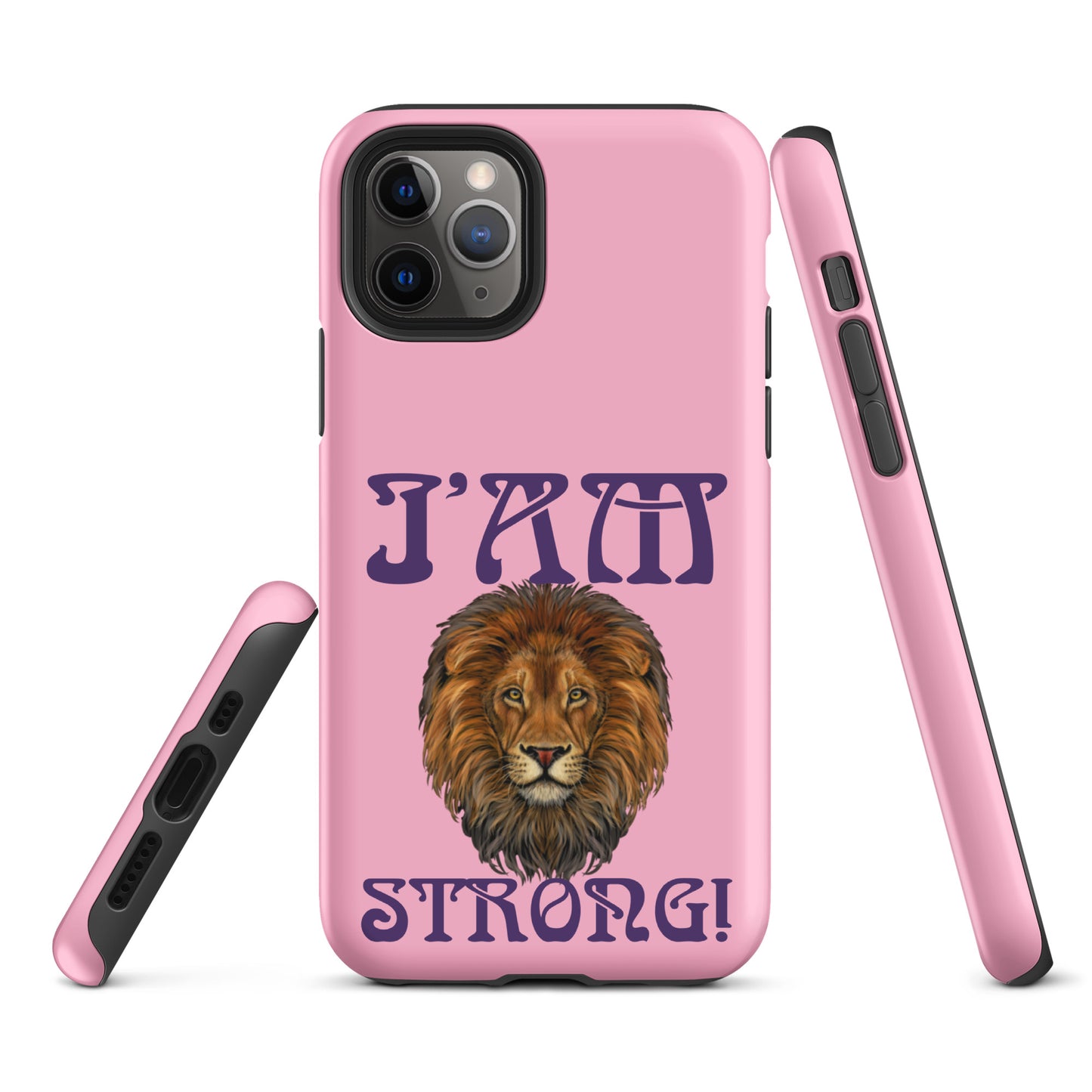 “I’AM STRONG!”Cotton Candy Tough Case for iPhone® W/Purple Font