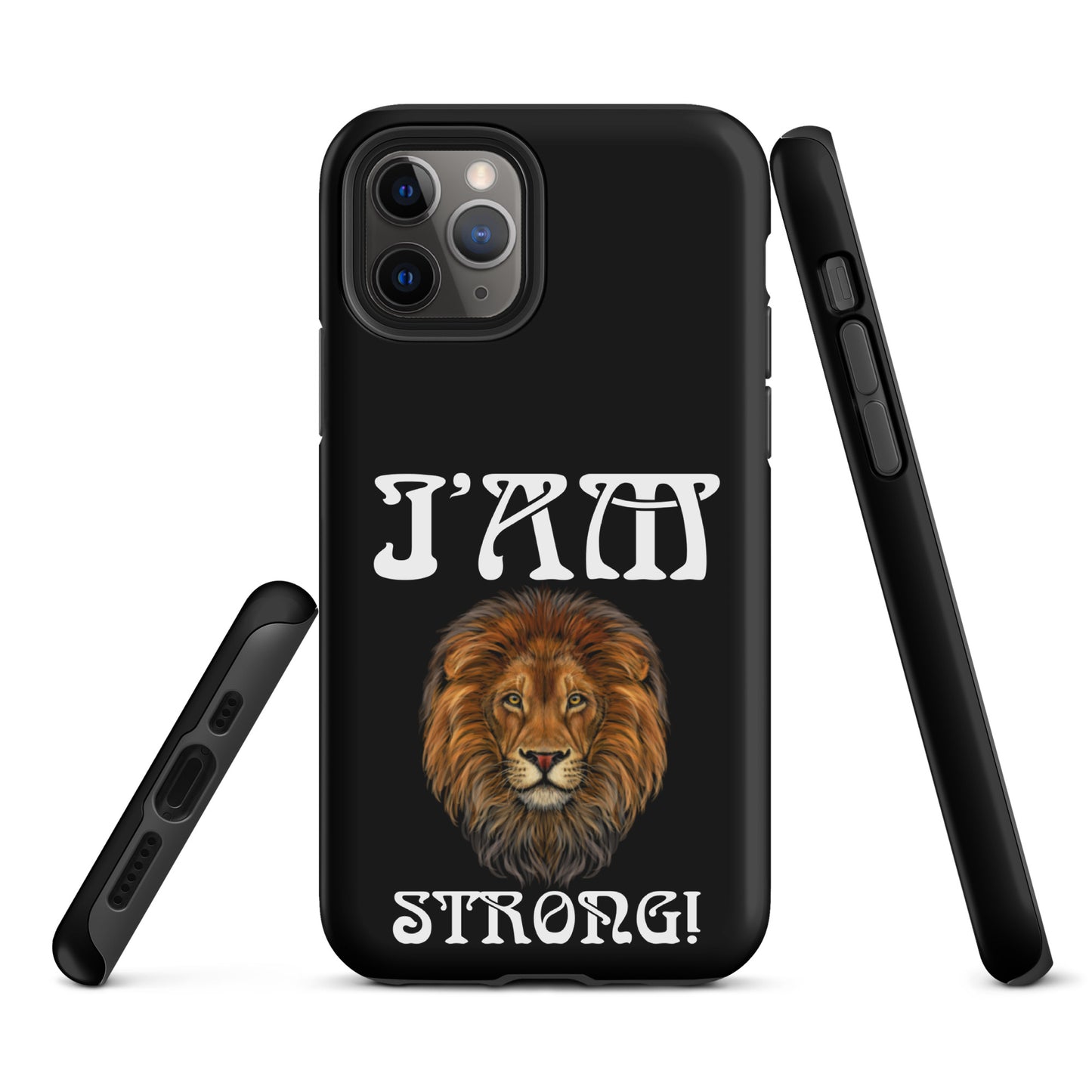 “I’AM STRONG!” Black Tough Case for iPhone® W/White Font