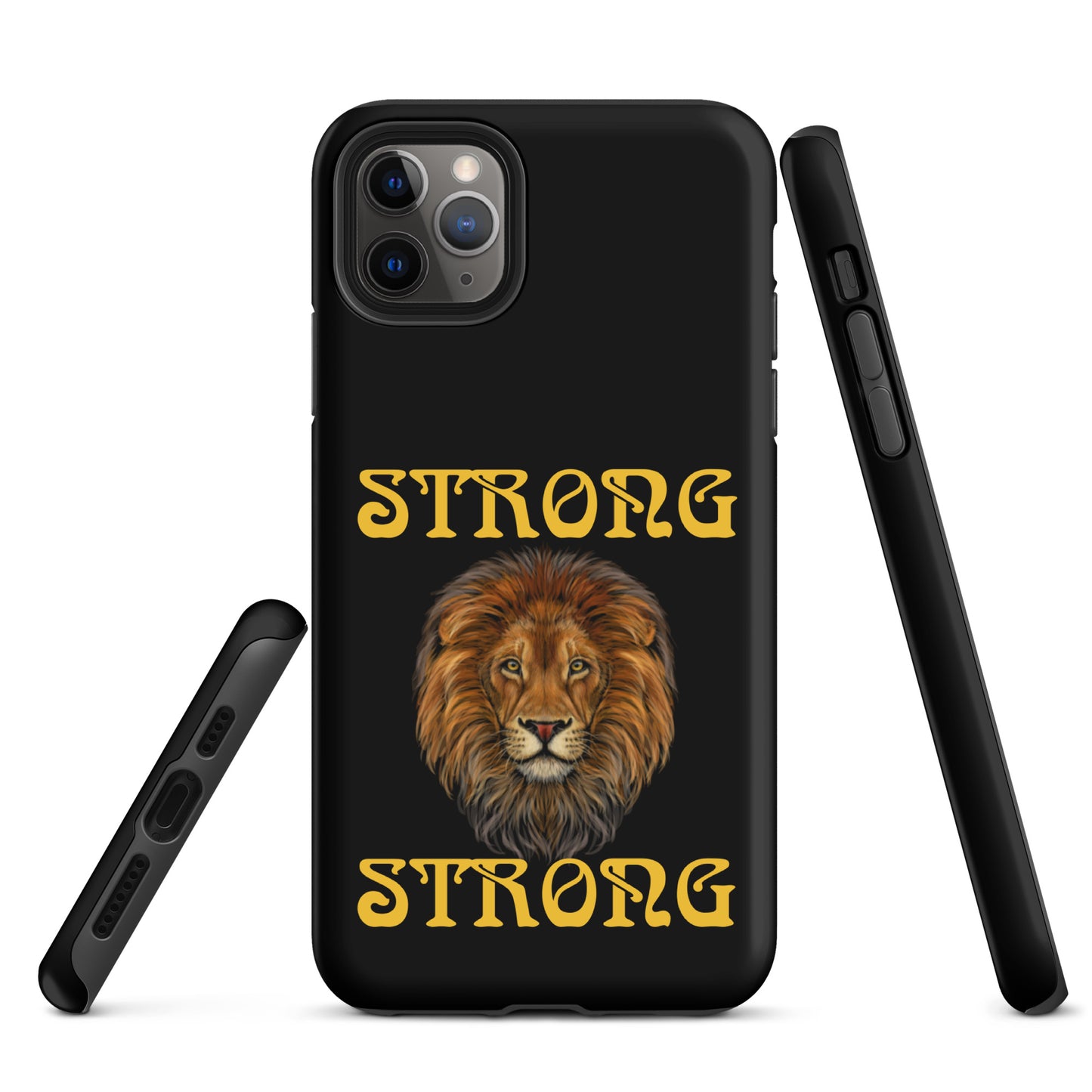 “STRONG”Black DoubleView Tough Case for iPhone®W/Yellow Font