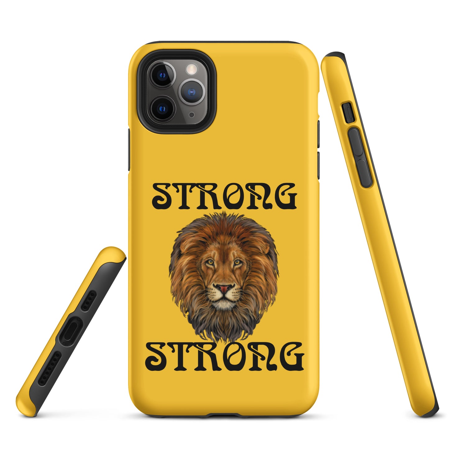 “STRONG”Yellow DoubleView Tough Case for iPhone® W/Black Font