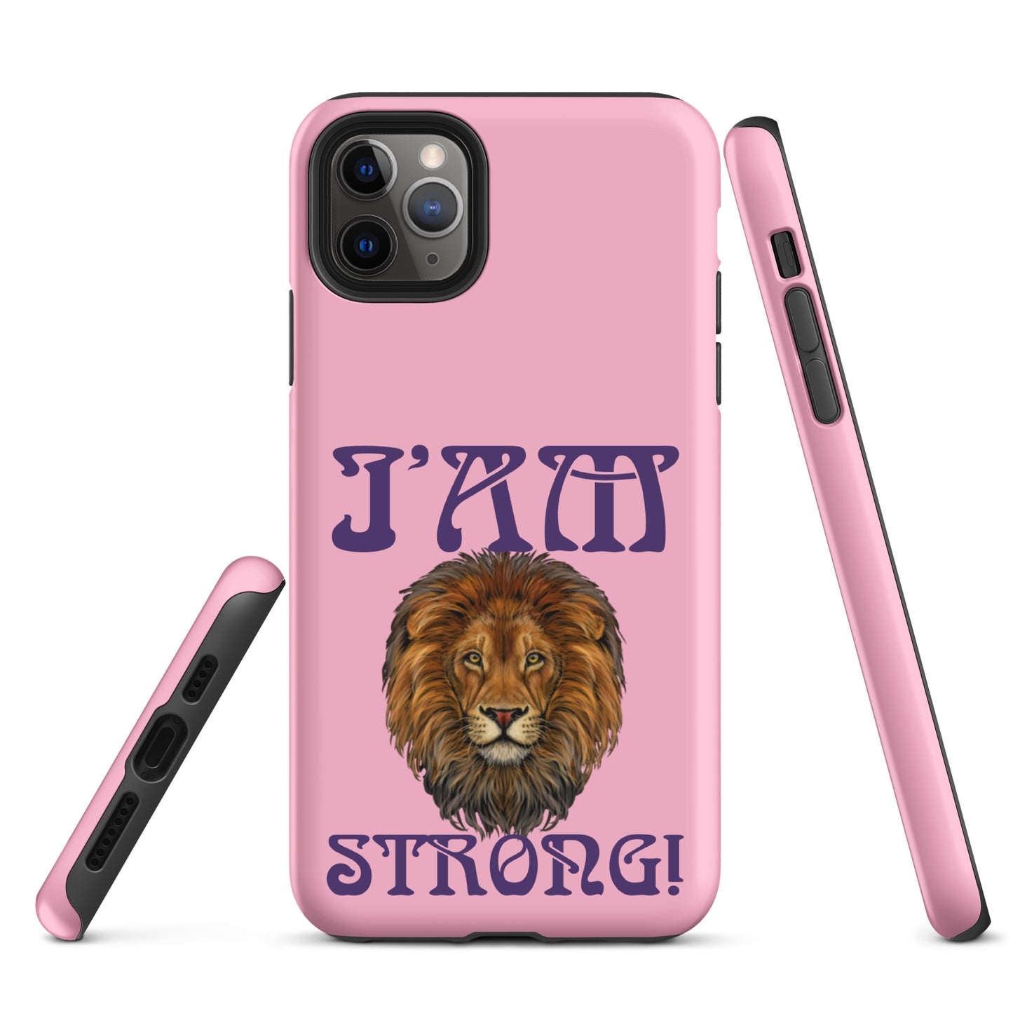 “I’AM STRONG!”Cotton Candy Tough Case for iPhone® W/Purple Font
