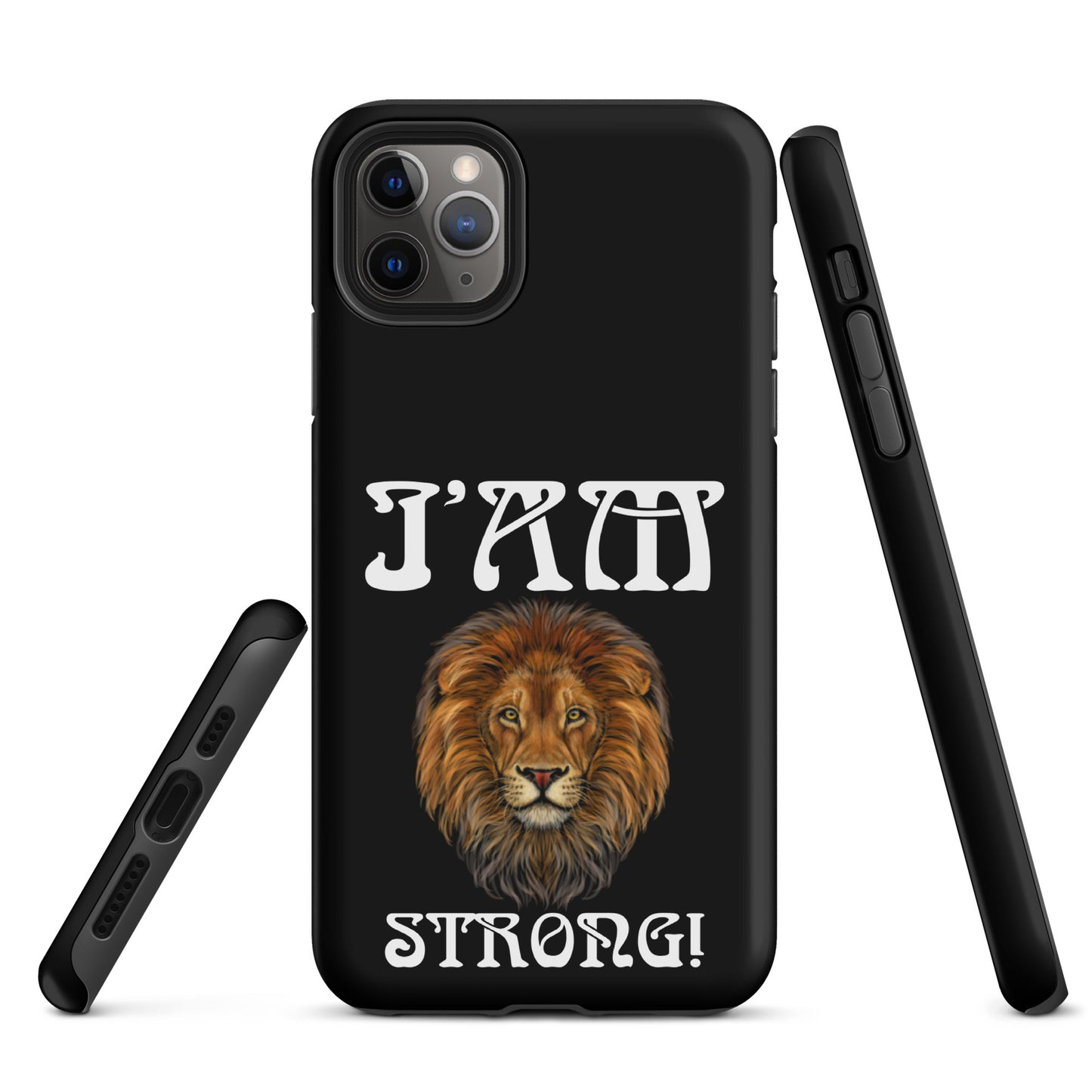 “I’AM STRONG!” Black Tough Case for iPhone® W/White Font