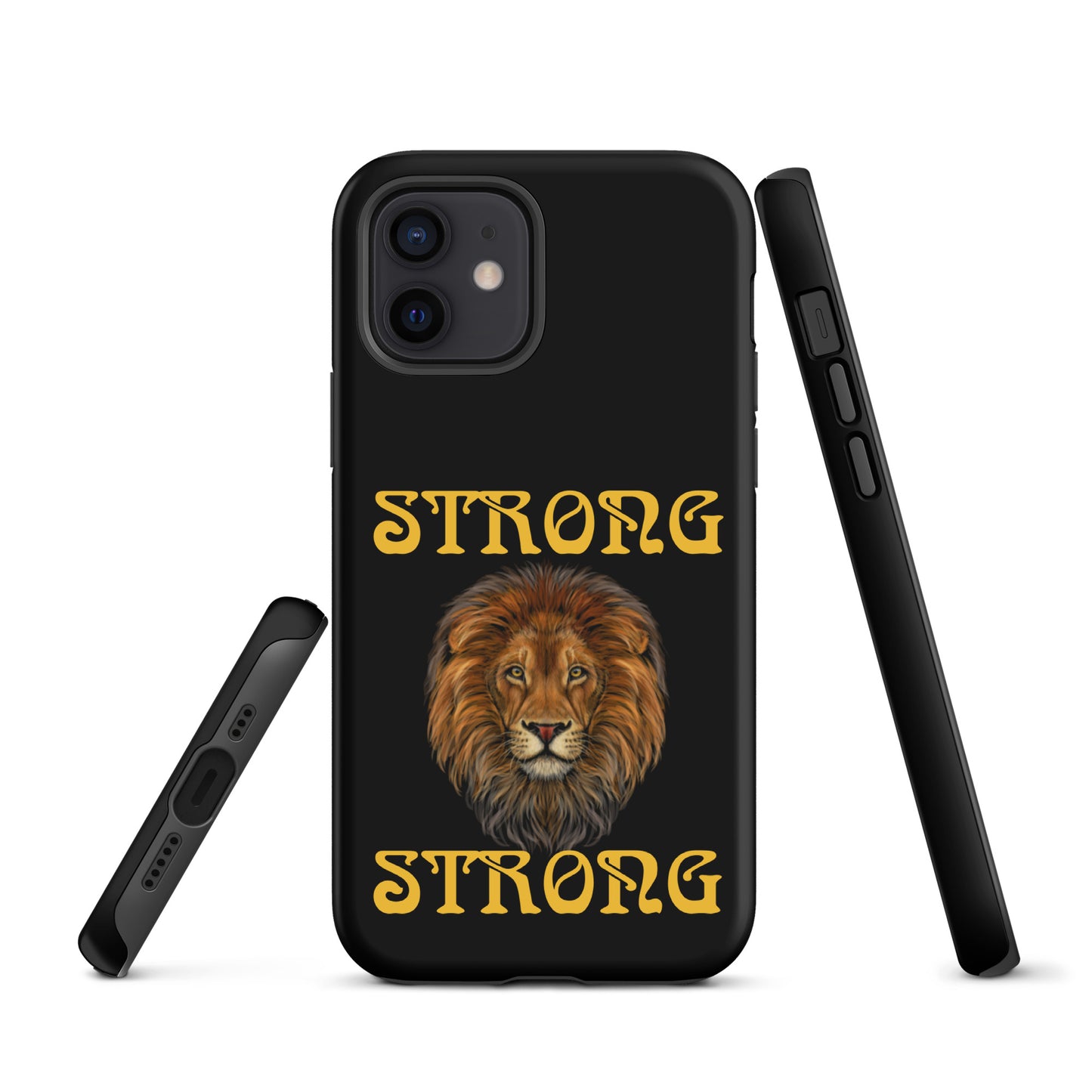 “STRONG”Black DoubleView Tough Case for iPhone®W/Yellow Font