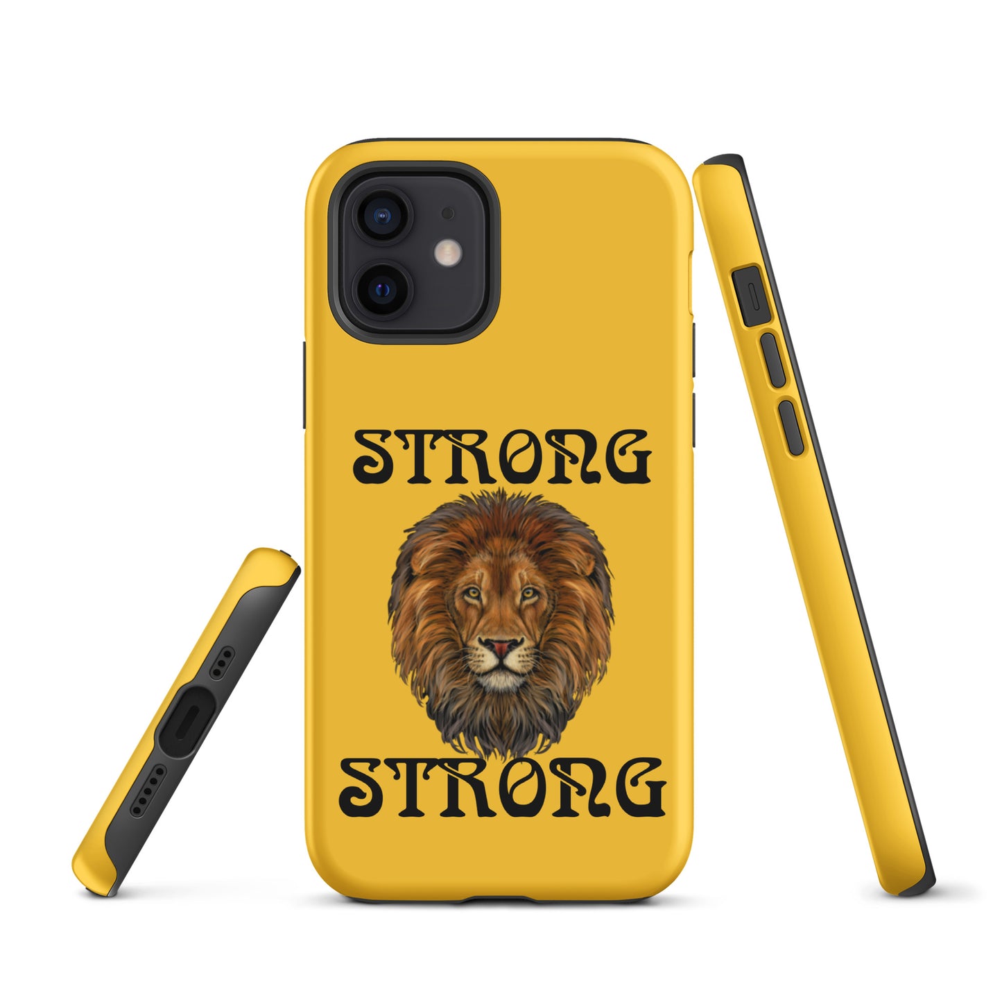 “STRONG”Yellow DoubleView Tough Case for iPhone® W/Black Font