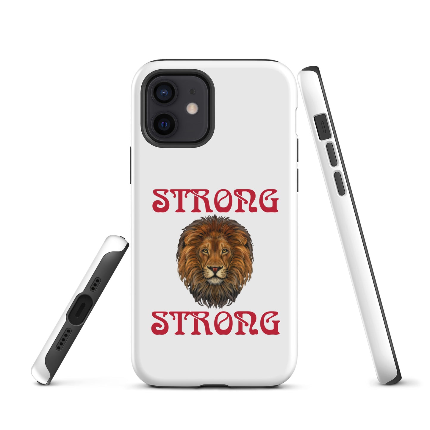 “STRONG”White DoubleView Tough Case for iPhone® W/Red Font