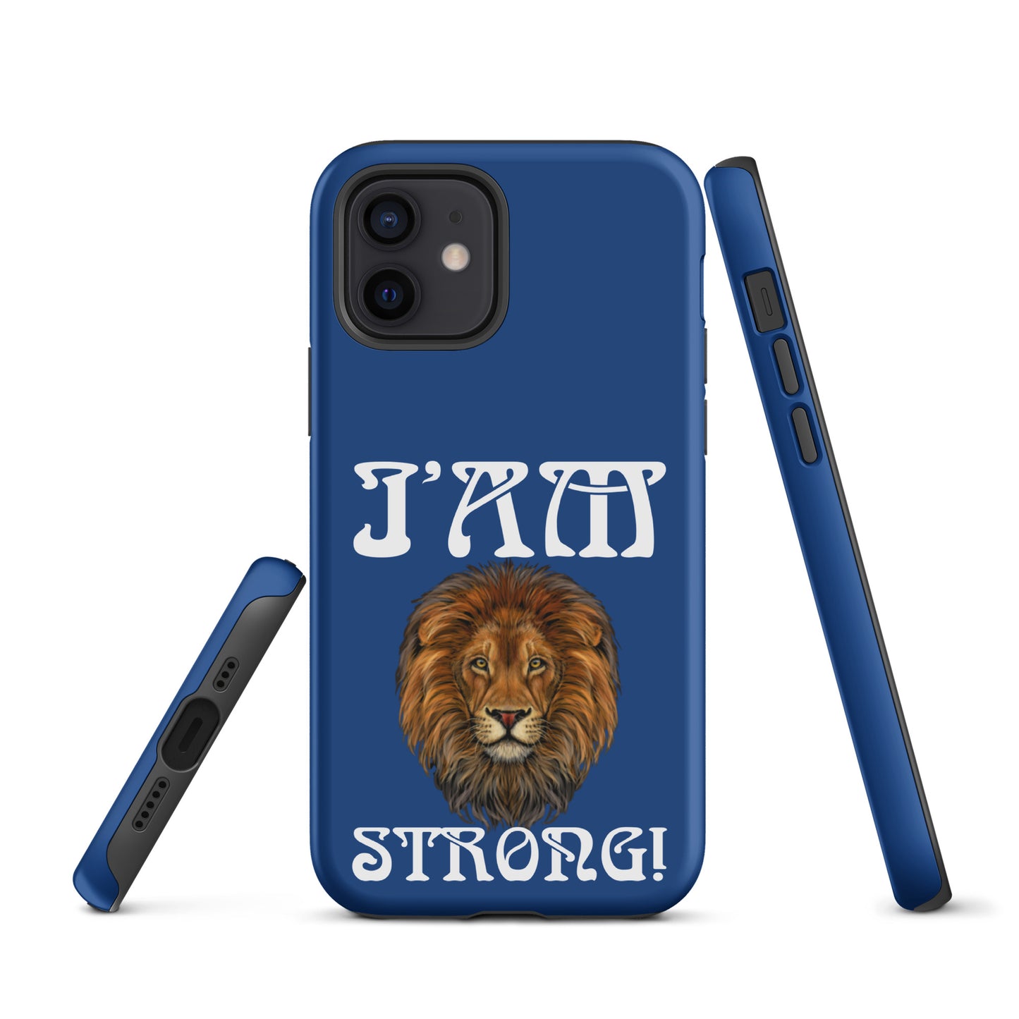 “I’AM STRONG!” Blue Tough Case for iPhone® W/White Font