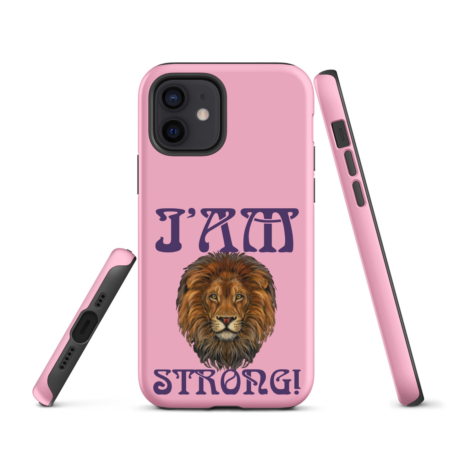 “I’AM STRONG!”Cotton Candy Tough Case for iPhone® W/Purple Font