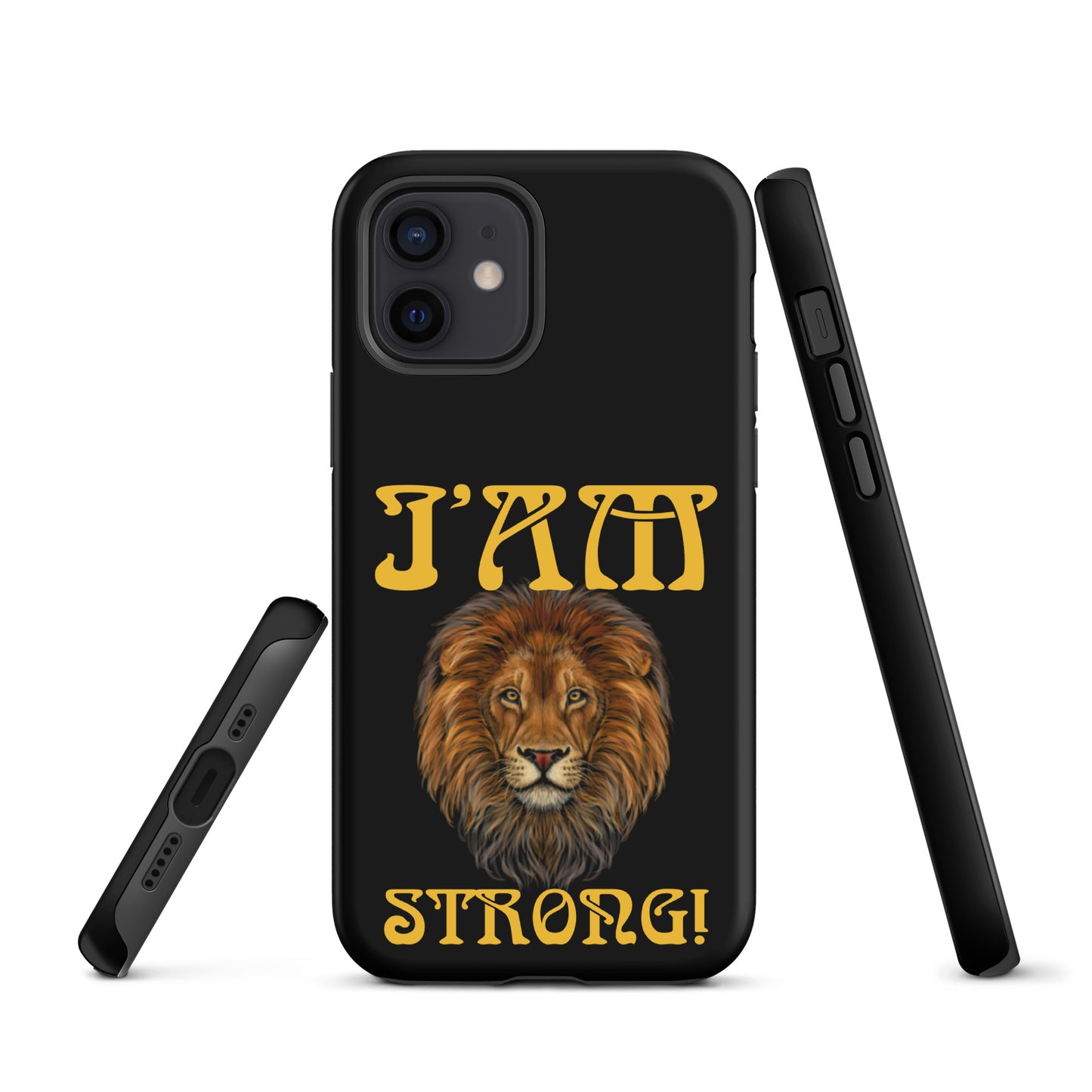 “I’AM STRONG!” Black Tough Case for iPhone® W/Yellow Font