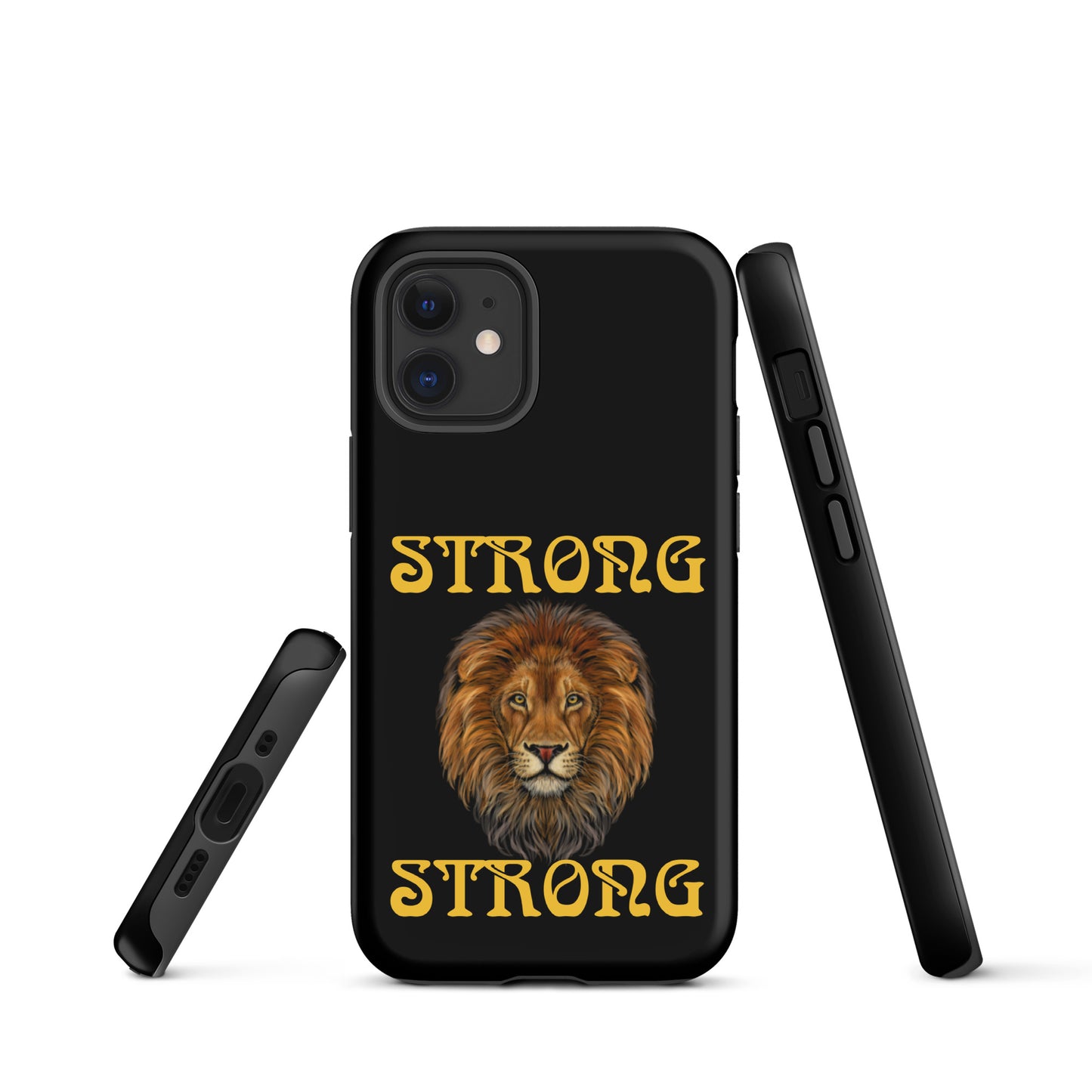 “STRONG”Black DoubleView Tough Case for iPhone®W/Yellow Font
