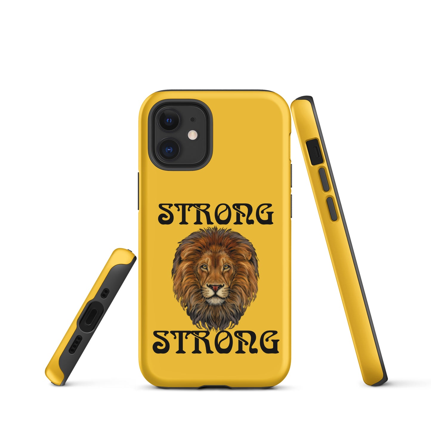 “STRONG”Yellow DoubleView Tough Case for iPhone® W/Black Font