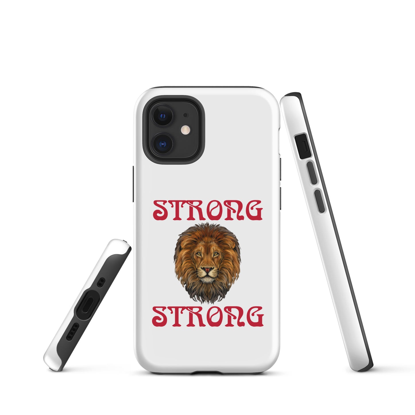 “STRONG”White DoubleView Tough Case for iPhone® W/Red Font