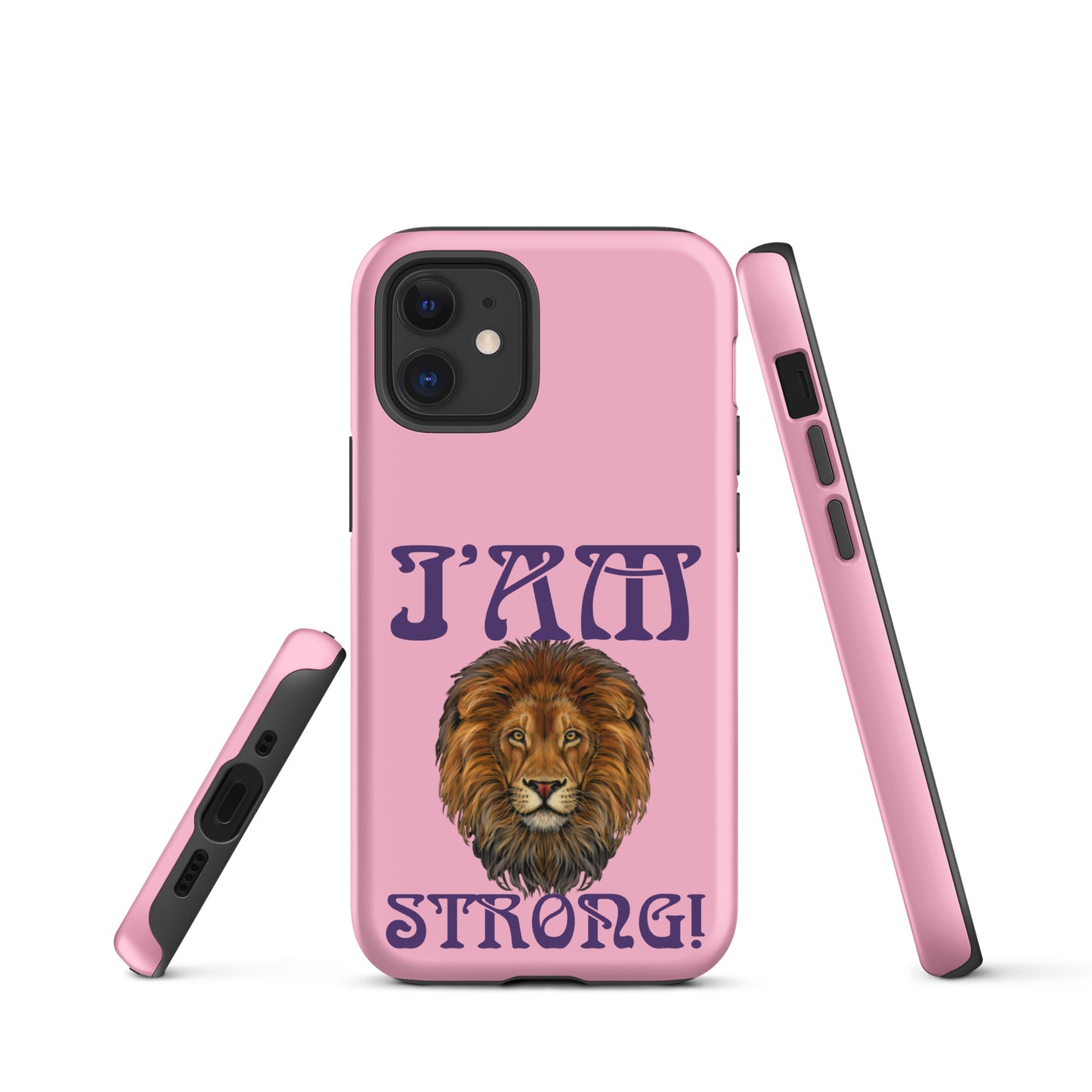 “I’AM STRONG!”Cotton Candy Tough Case for iPhone® W/Purple Font