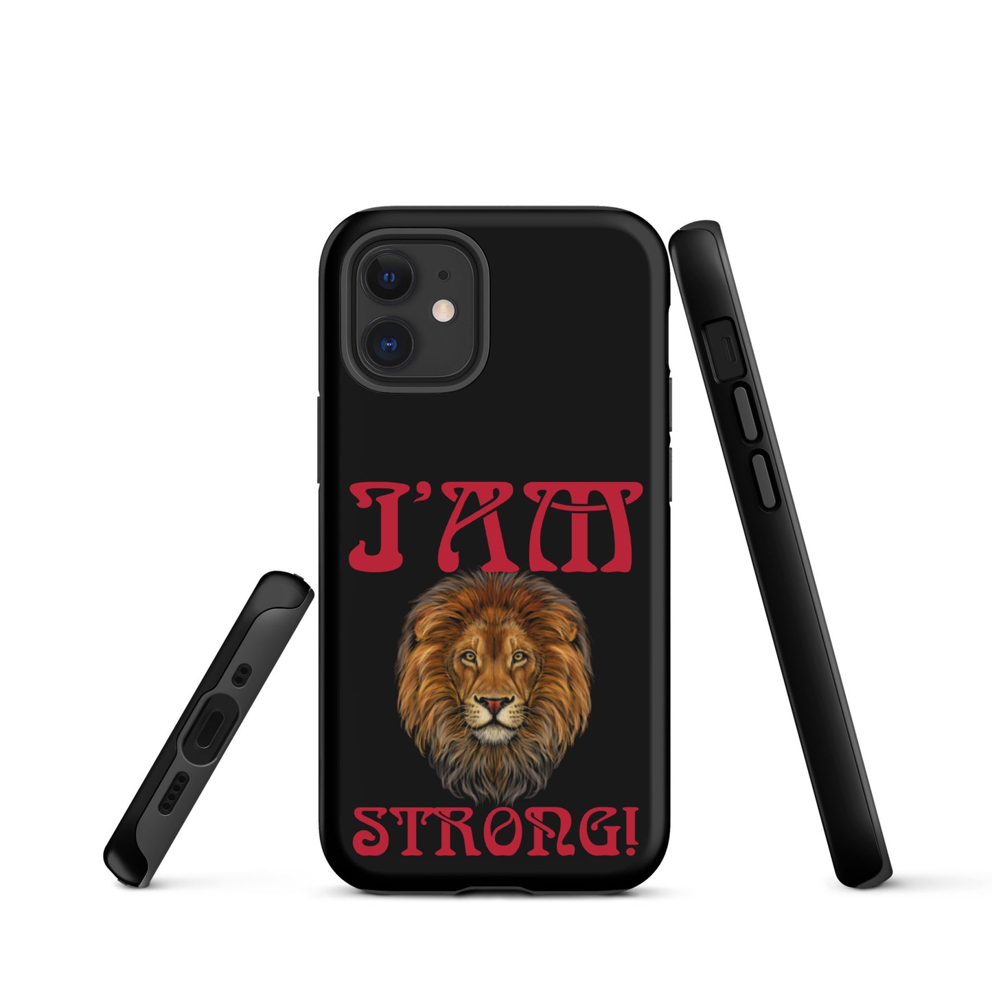 “I’AM STRONG!” Black Tough Case for iPhone® W/Red Font