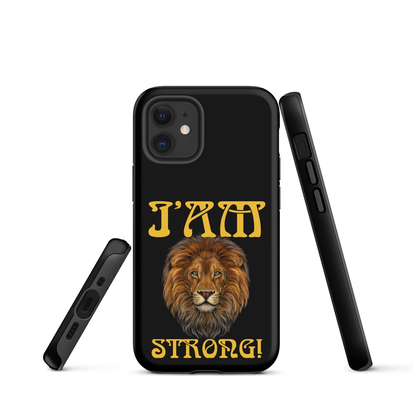 “I’AM STRONG!” Black Tough Case for iPhone® W/Yellow Font