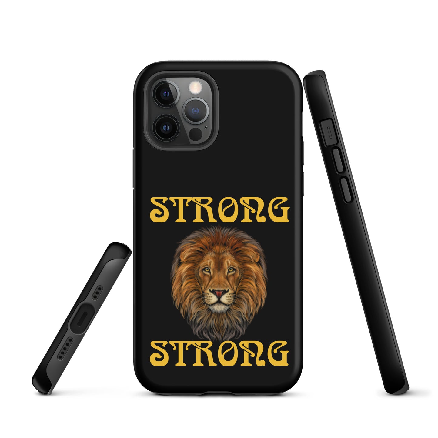 “STRONG”Black DoubleView Tough Case for iPhone®W/Yellow Font