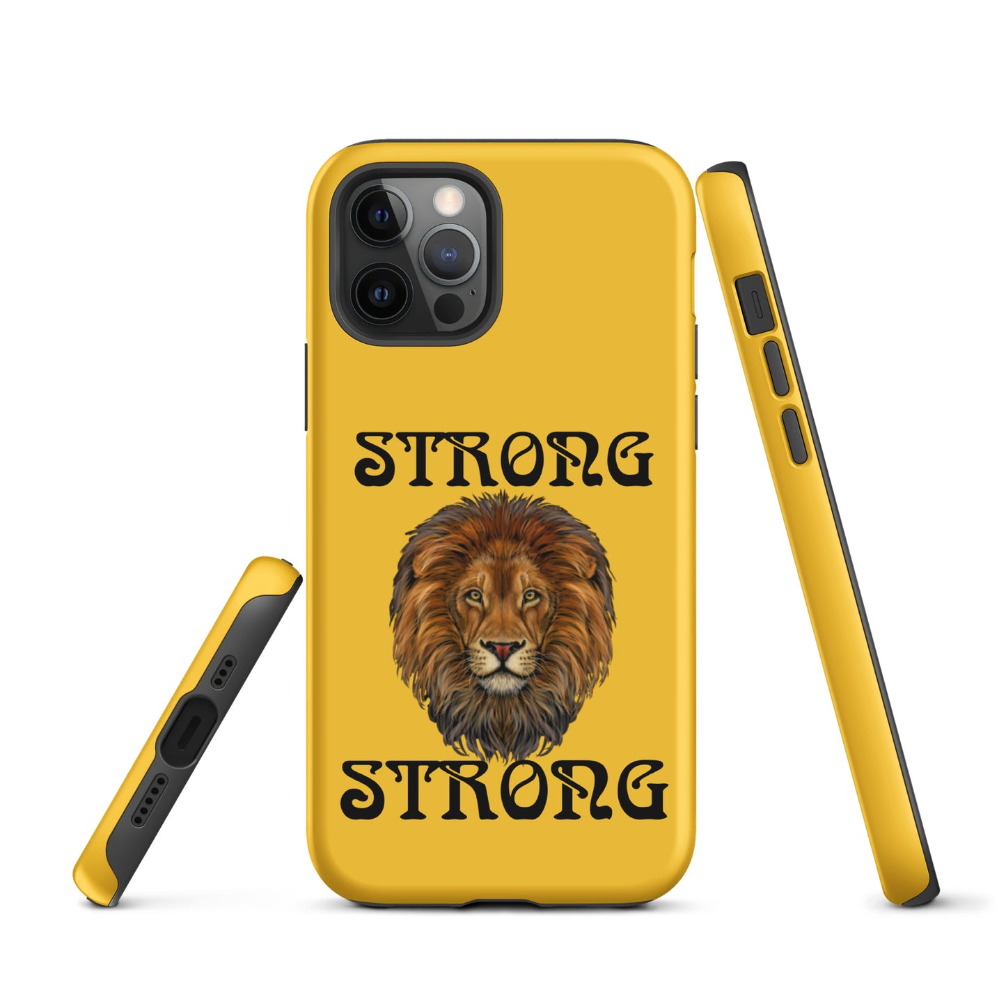 “STRONG”Yellow DoubleView Tough Case for iPhone® W/Black Font