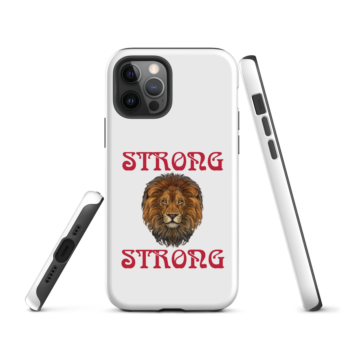 “STRONG”White DoubleView Tough Case for iPhone® W/Red Font