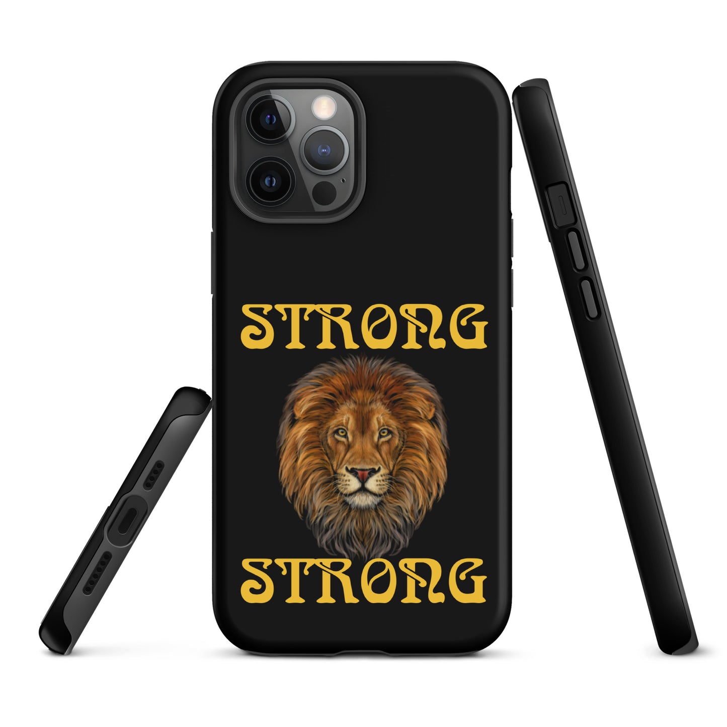 “STRONG”Black DoubleView Tough Case for iPhone®W/Yellow Font