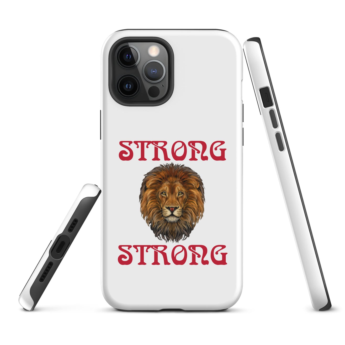 “STRONG”White DoubleView Tough Case for iPhone® W/Red Font