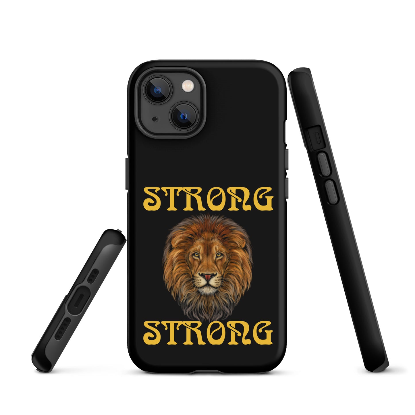 “STRONG”Black DoubleView Tough Case for iPhone®W/Yellow Font
