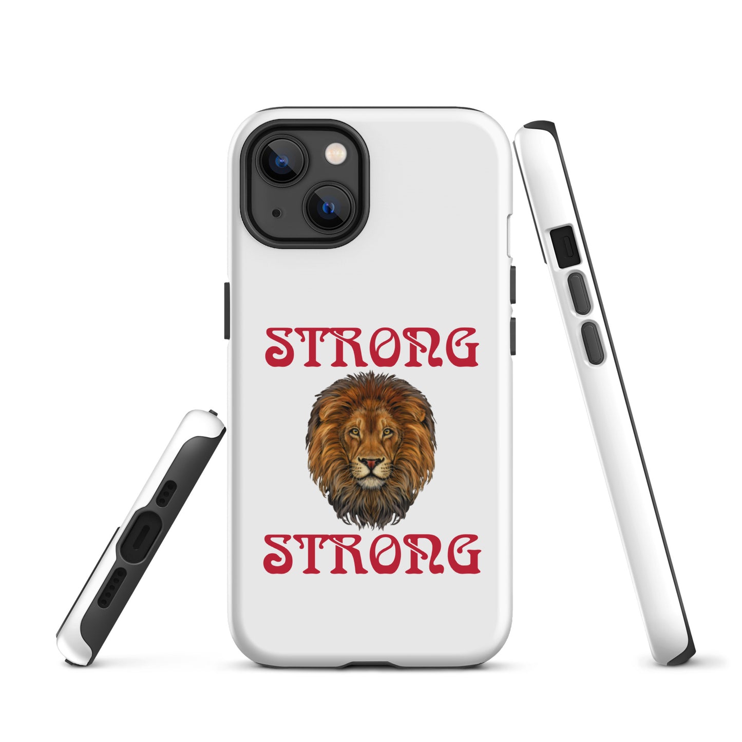 “STRONG”White DoubleView Tough Case for iPhone® W/Red Font