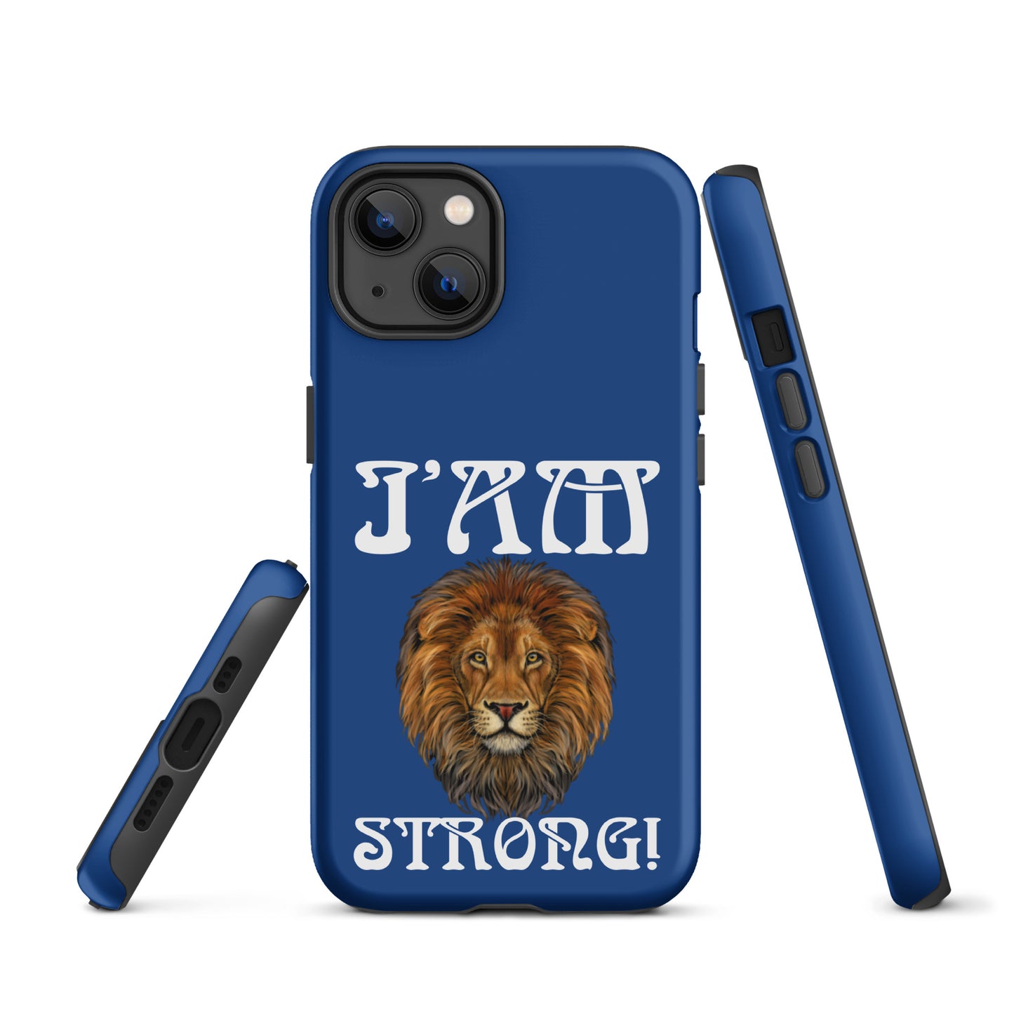 “I’AM STRONG!” Blue Tough Case for iPhone® W/White Font