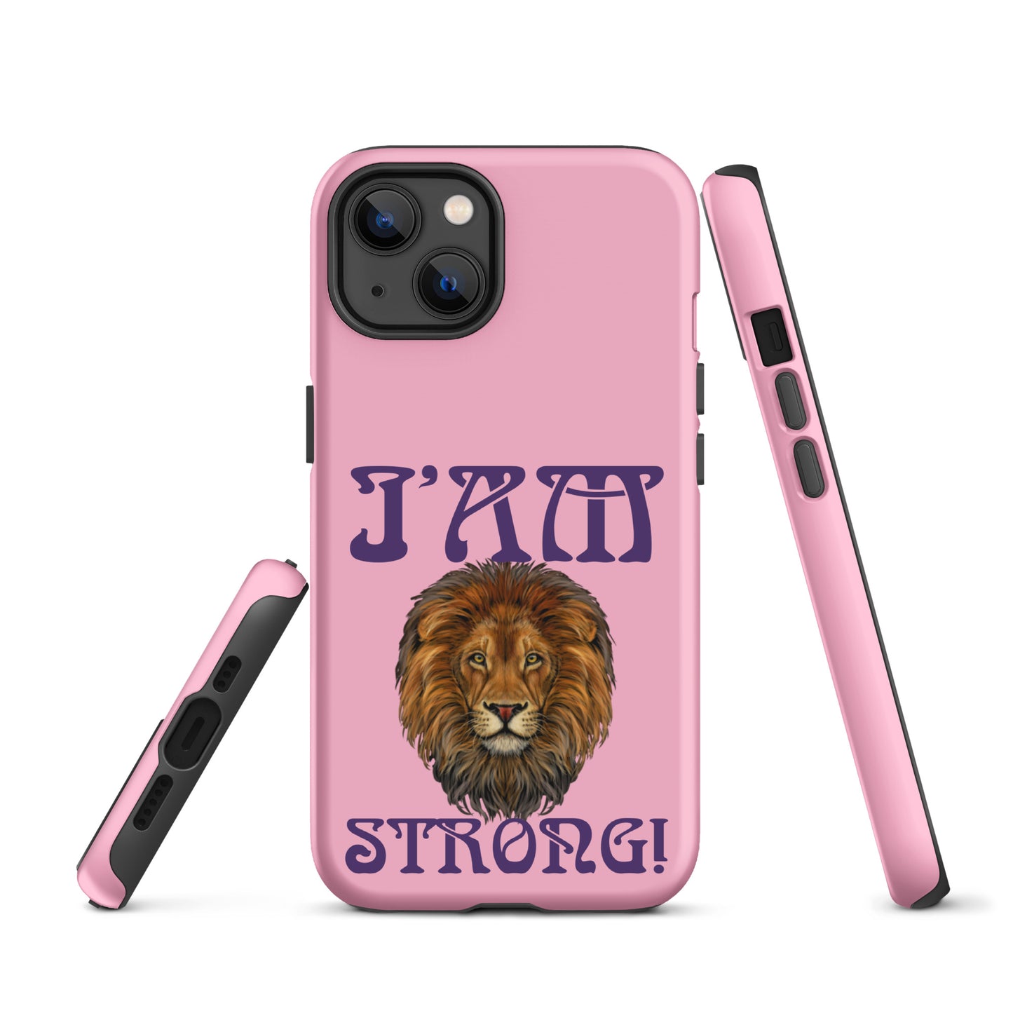 “I’AM STRONG!”Cotton Candy Tough Case for iPhone® W/Purple Font