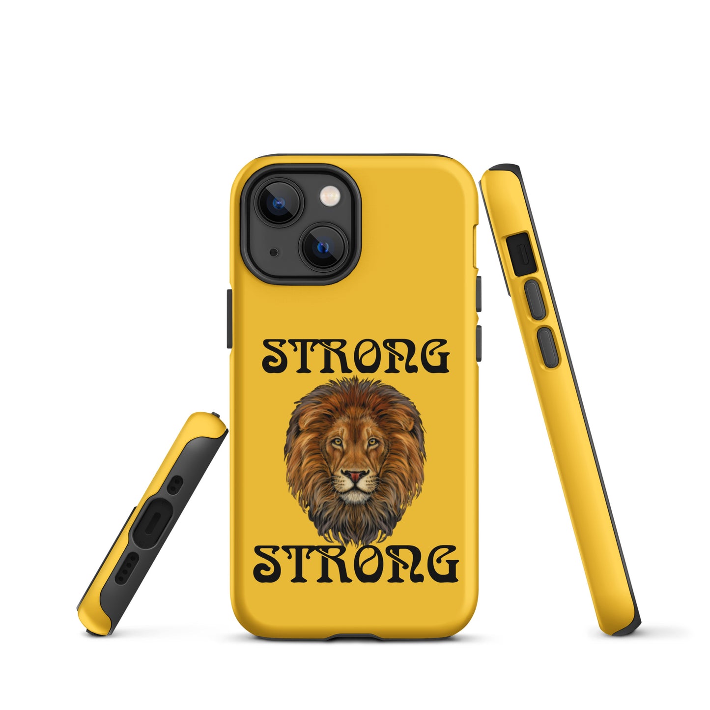“STRONG”Yellow DoubleView Tough Case for iPhone® W/Black Font