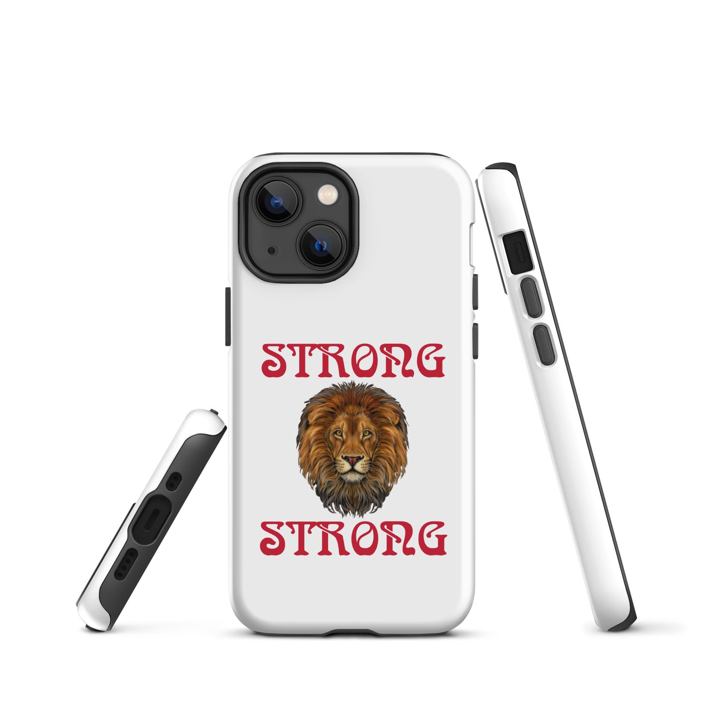 “STRONG”White DoubleView Tough Case for iPhone® W/Red Font