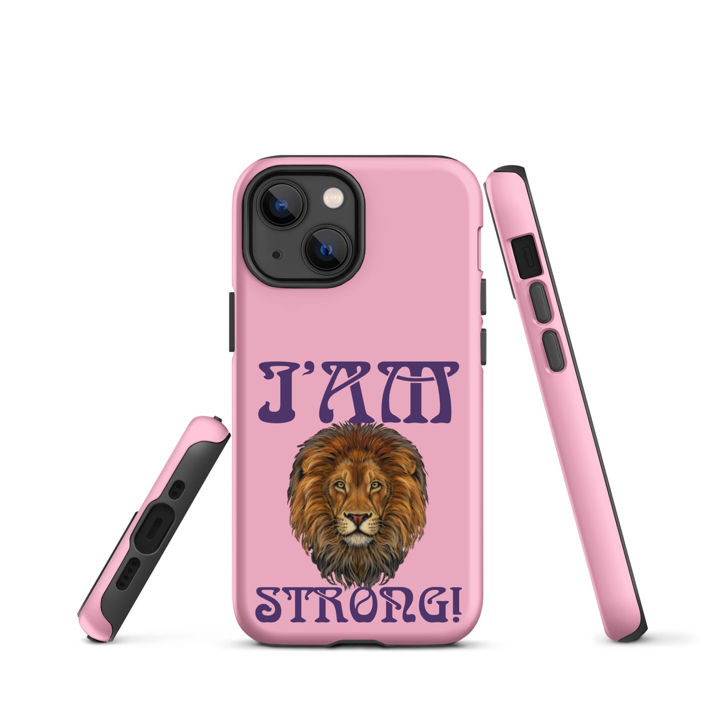 “I’AM STRONG!”Cotton Candy Tough Case for iPhone® W/Purple Font